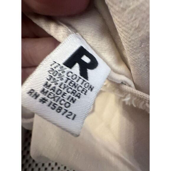 Rebel Wilson Jacket Moto Trucker Raw Fray Hem Women Sz 3X Cream Ivory Jean Style - Picture 9 of 11